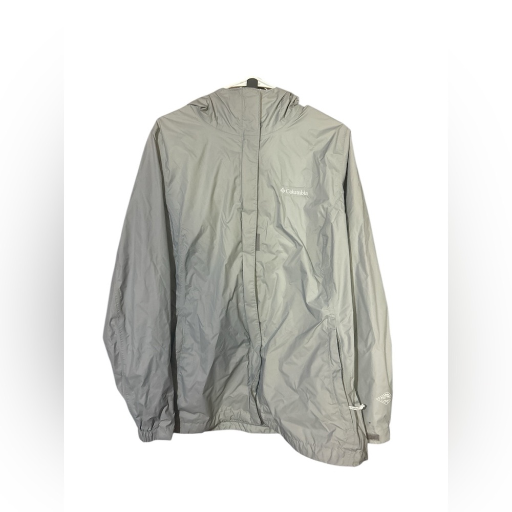 Columbia Woman’s Grey Omni Tech Hooded Windbreaker Size L